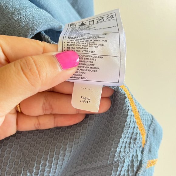 Nike Sphere Dry‎ Top Half Zip Up Hooded Thumbhole Blue Womens Size L Pockets - Picture 5 of 7